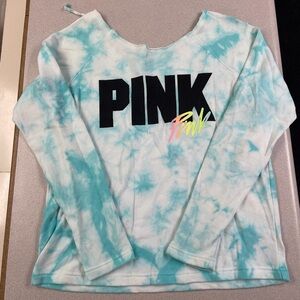 Victoria's Secret PINK Blue Tie-Dye Top